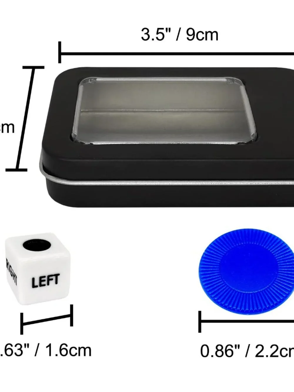 Ahoper Left Right Center Dice Game Prime Set with 3 Dices + 40 Chips.Left on The